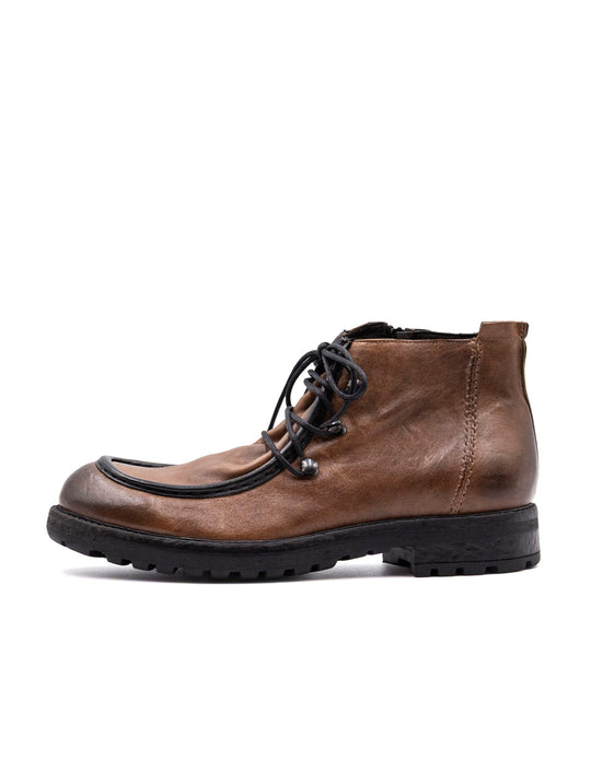 Stivaletti Stringati Four Stroke in Pelle Marrone