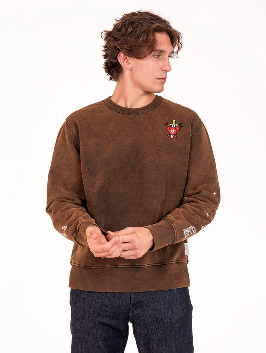 Felpa Inspired By a True Story in Cotone Marrone