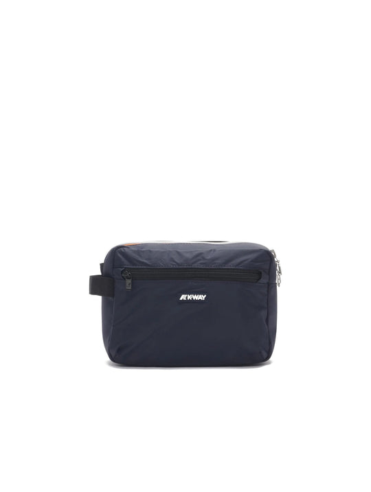 Beauty Case da Viaggio K-Way in Tessuto Tecnico Blu