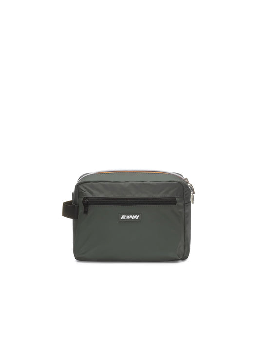 Beauty Case da Viaggio K-Way in Tessuto Tecnico Verde