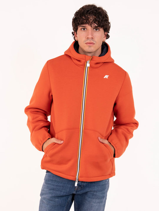 Giubbotto Jack Spacer K-Way Reversibile Arancio e Blu