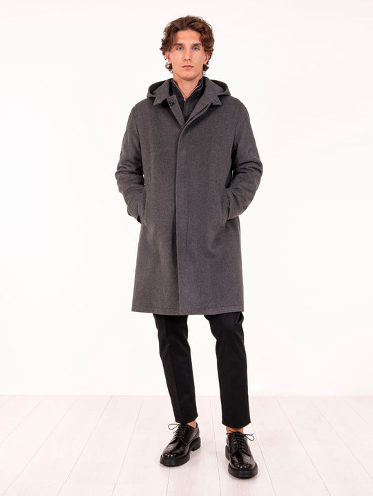 Cappotto Lardini in Lana Vergine e Cashmere Grigio