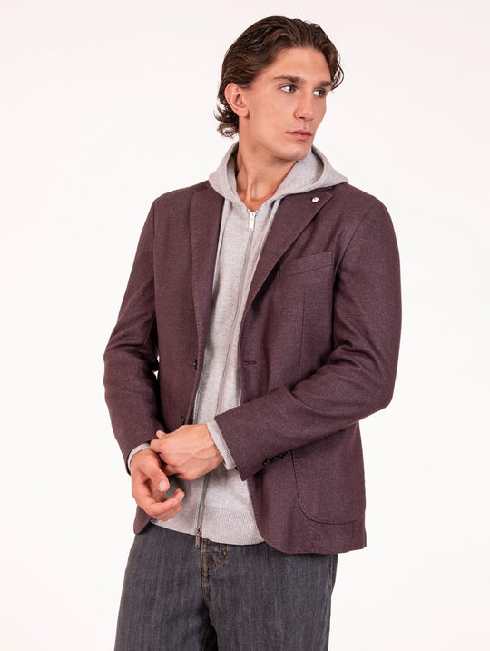 Giacca L.B.M. 1911 in Lana Vergine e Cashmere Prugna