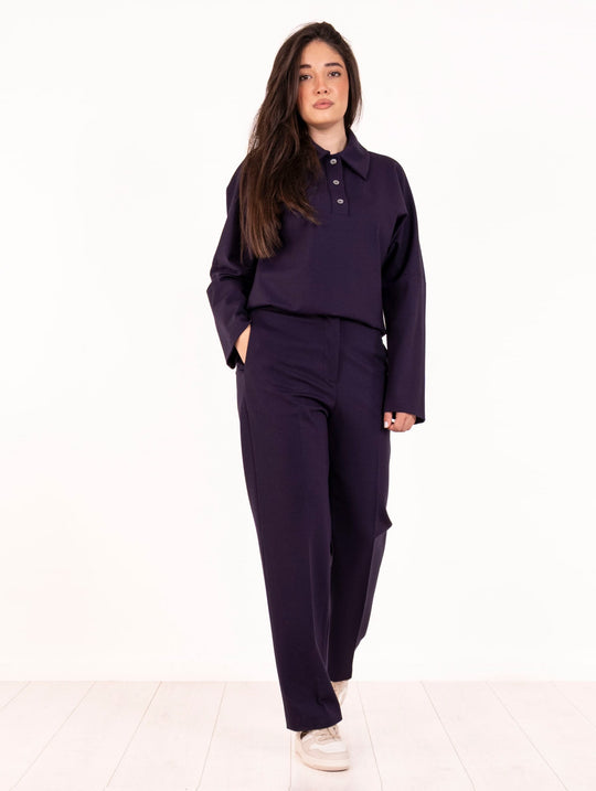 Pantalone Liviana Conti in Viscosa Mirtillo