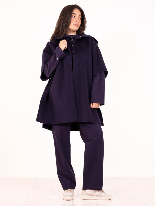 Cappa Scott Liviana Conti in Lana e Cashmere Mirtillo