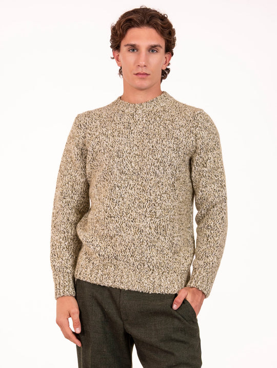 Maglia Luigi Gentile in Lana Merino e Alpaca Bianco e Verde
