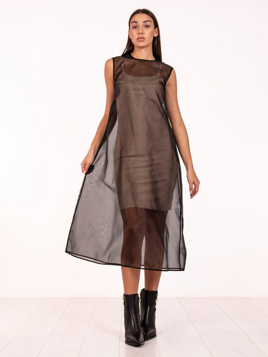 Abito Trasparente Meimeij in Organza Nero