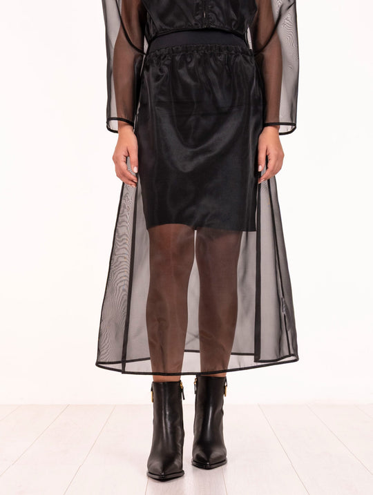 Gonna Trasparente Meimeij in Organza Nera