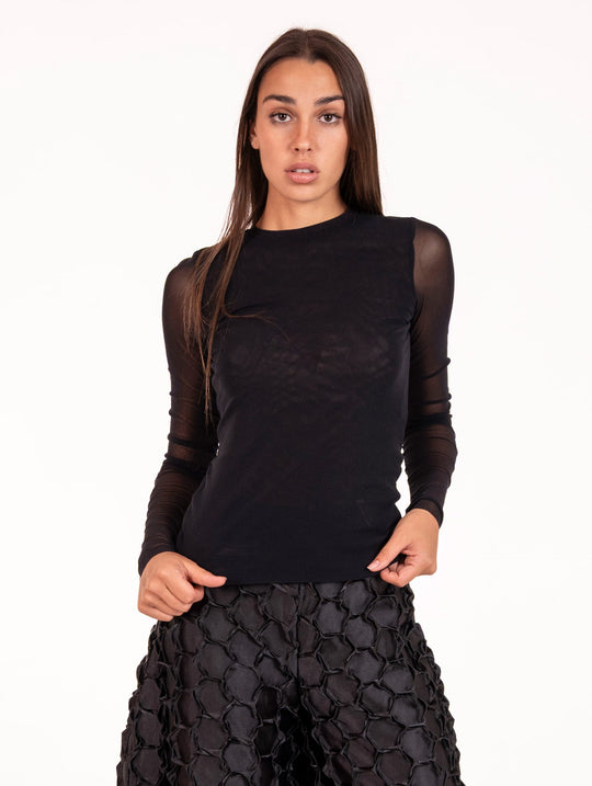 Maglia Meimeij in Tulle Nera