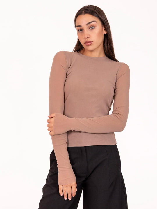 Maglia Meimeij in Tulle Cipria