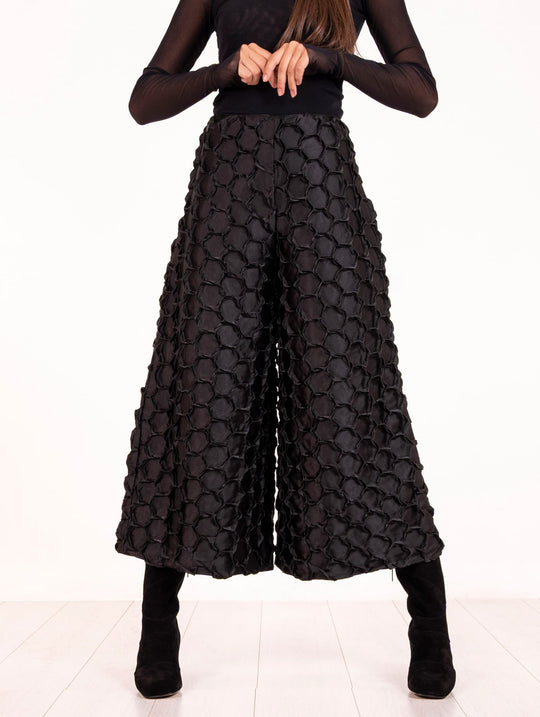 Pantalone Plissè Meimeij in Satin Nero