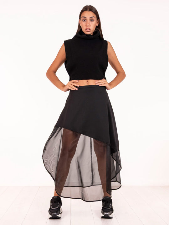 Maglia Crop Meimeij in Lana Nera