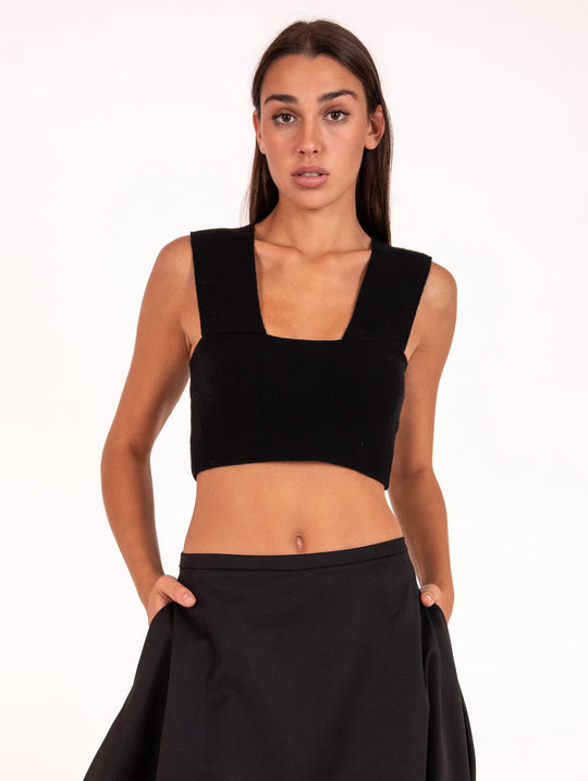 Top Maglia Meimeij in Lana Nero