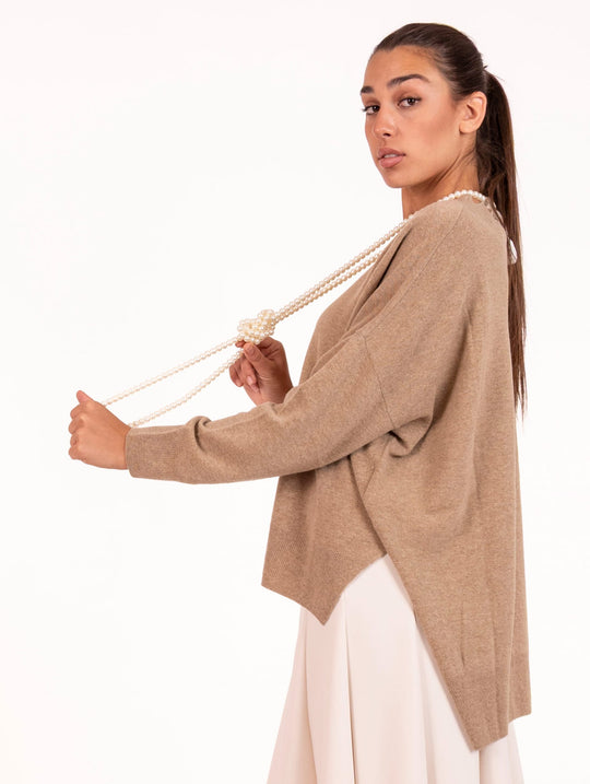 Maglia Perle Meimeij in Lana Biscotto