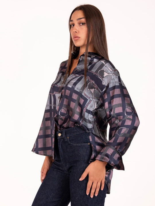 Camicia Myths in Viscosa Blu