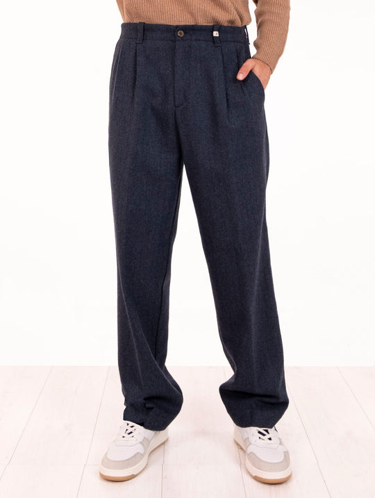 Pantalone Myths in Misto Lana Navy