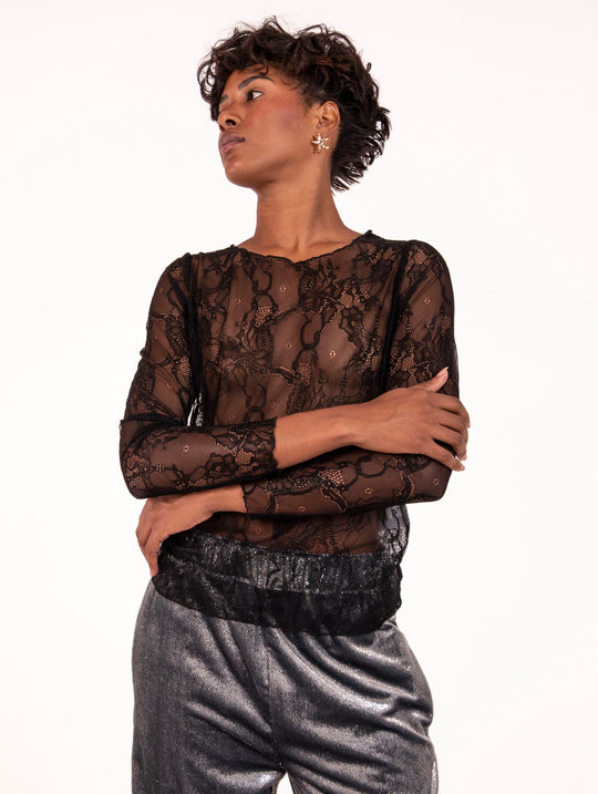 T-shirt Pizzo NoSecrets Nera
