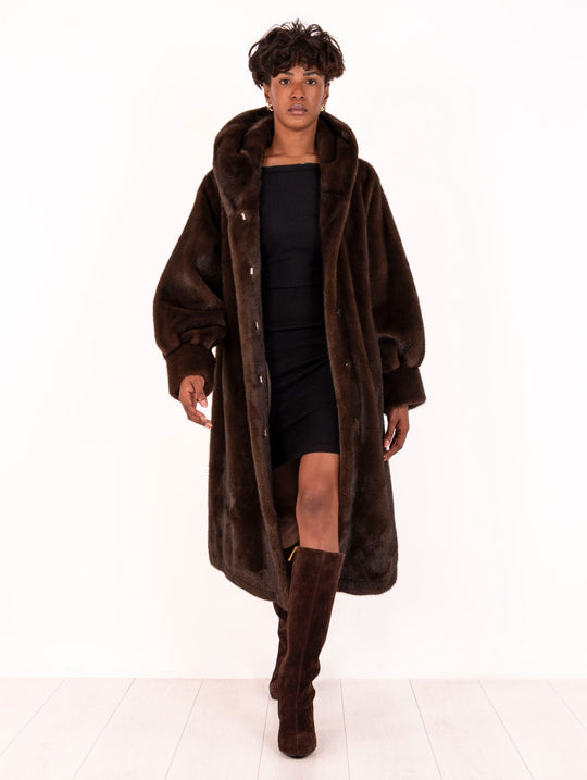 Cappotto Eco Pelliccia NoSecrets Fondente