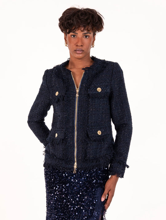 Giacca Bouclette NoSecrets Blu Notte
