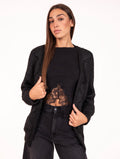 Cardigan in Maglia Micropaillettes NoSecrets Nero