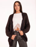 Cardigan in Maglia Micropaillettes NoSecrets Fondente