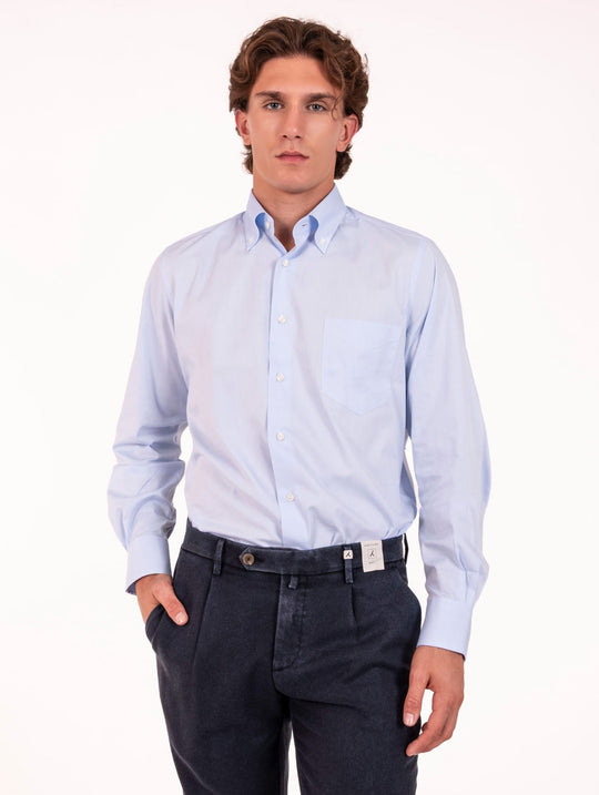 Camicia Regular Orian Botton Down in Cotone Azzurra