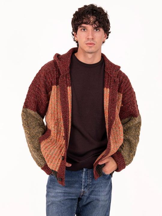 Cardigan Roberto Collina in Alpaca e Lana Multicolor