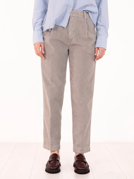 Pantalone Chino Maemi Roy Roger's in Velluto Grigio Chiaro
