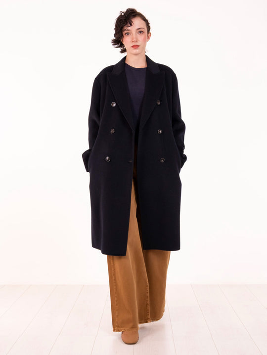 Cappotto Doppiopetto Roy Roger's in Lana Blu