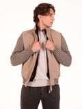 Giubbotto Flavio The Jackie Leathers in Tessuto Double Riso e Beige