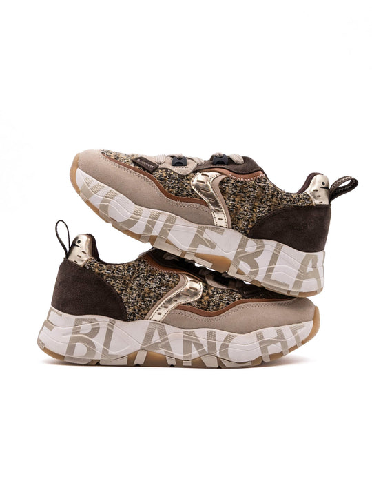 Sneaker Club105 Voile Blanche Bouclè Marrone