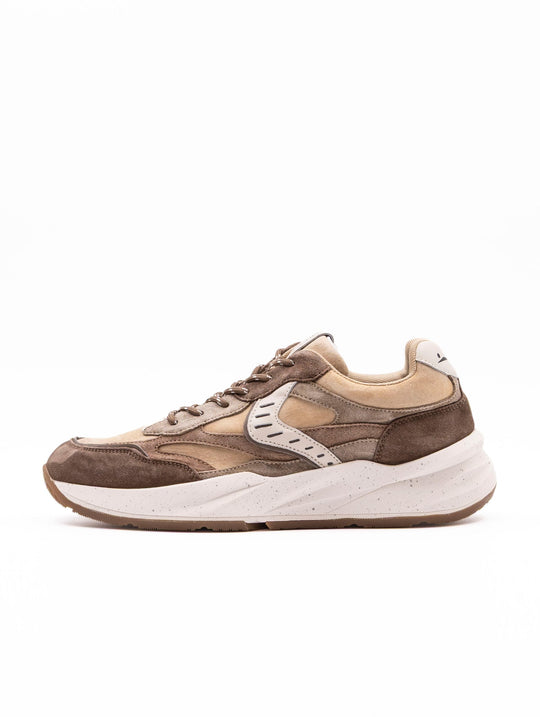 Sneakers Club22 Voile Blanche in Suede Beige e Marrone