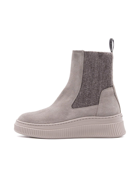 Beatles Flaurence Voile Blanche in Suede Ghiaia