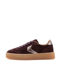 Sneaker Mind Voile Blanche in Suede Bordeaux