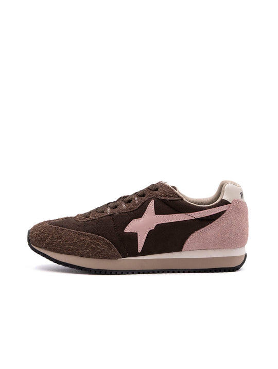Sneacker Samoa W6YZ in Pelle e Suede Marrone e Rosa