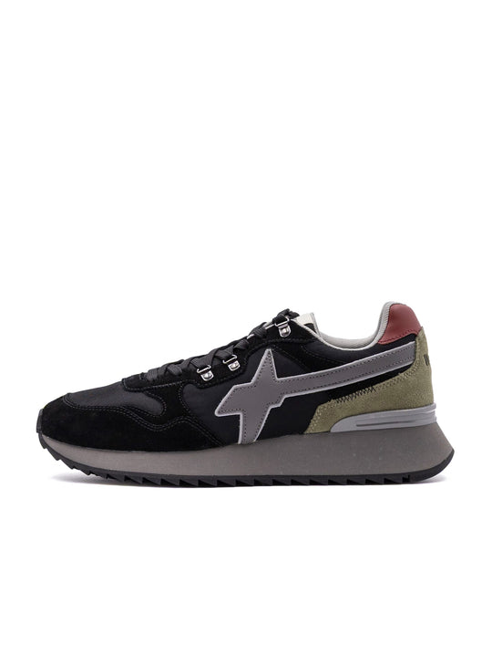 Sneakers Yak W6YZ in Suede e Tessuto Nero e Grigio