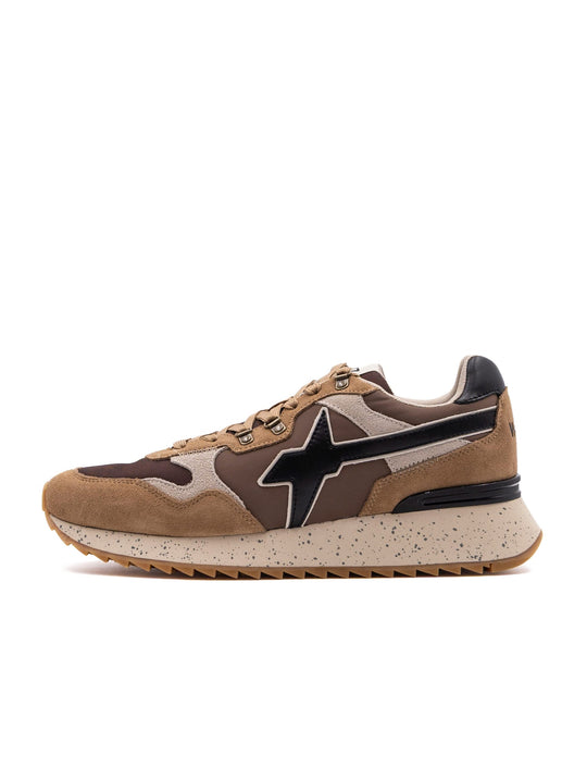 Sneakers Yak W6YZ in Suede e Tessuto Marrone e Cognac