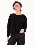 Maglia Rullè White Wise in Viscosa e Lana Nera