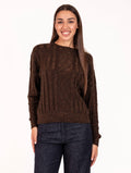 Maglia Lurex White Wise in Lana Moro