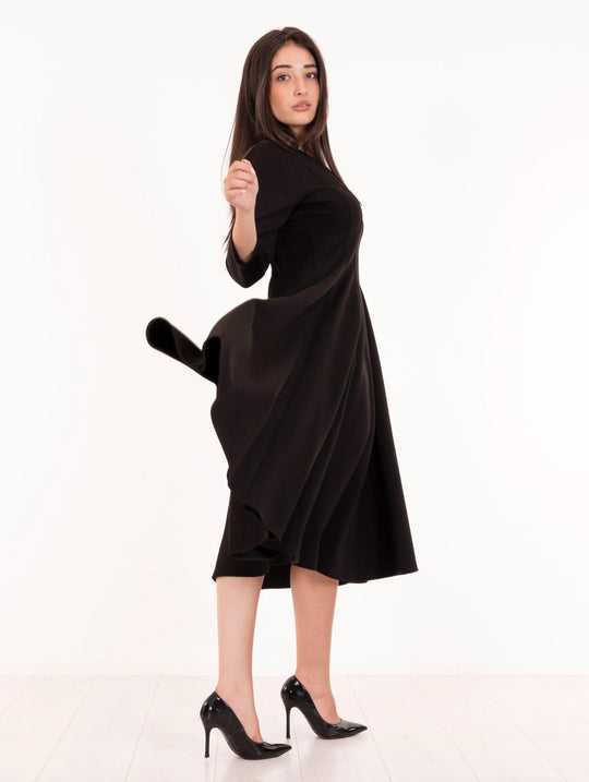 Kleid aus Meimeij Scuba-Stoff in Schwarz