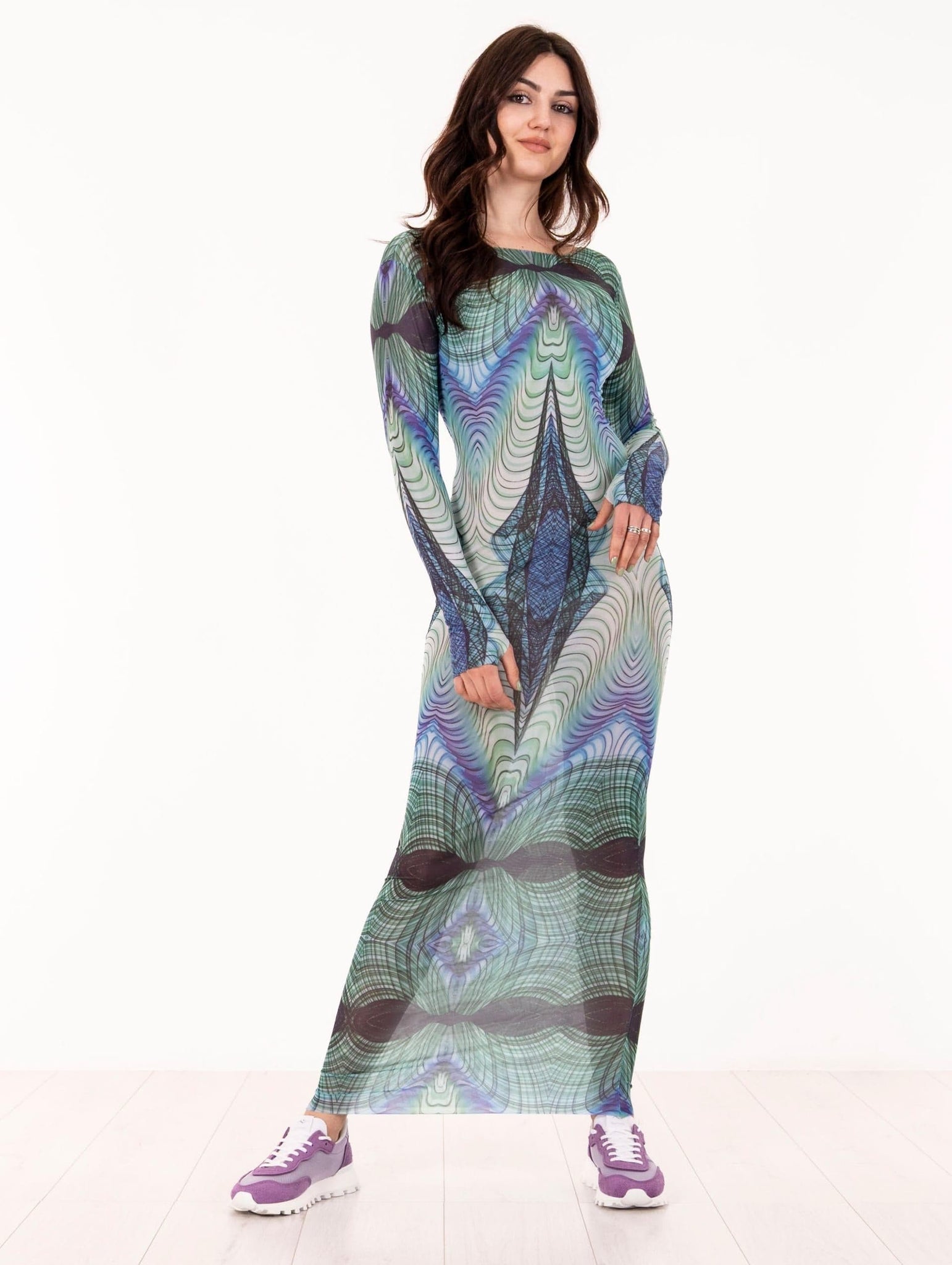 Abito LeTube in Jersey Fantasy Azzurro