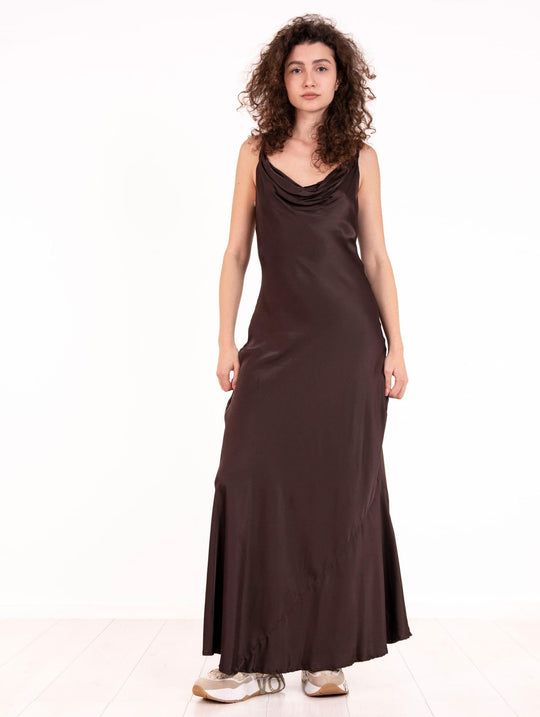 Abito Meimeij in Viscosa Marrone