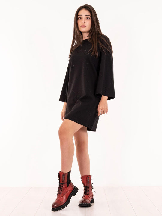 Kleid Meimeij Scuba Strass Schwarz