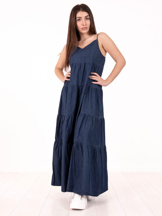 White Wise Kleid aus Chambray Denim
