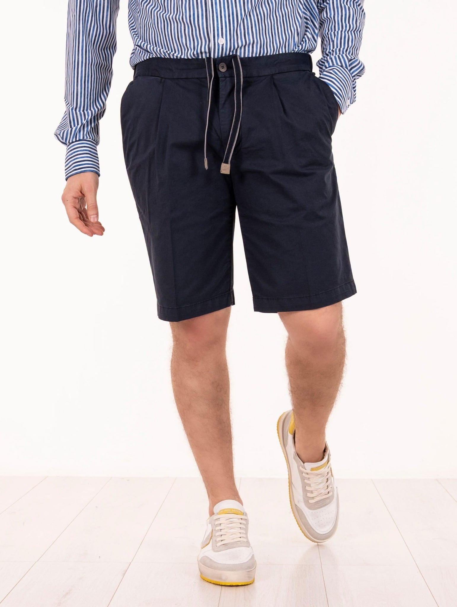 Bermuda Devorè in Cotone Navy