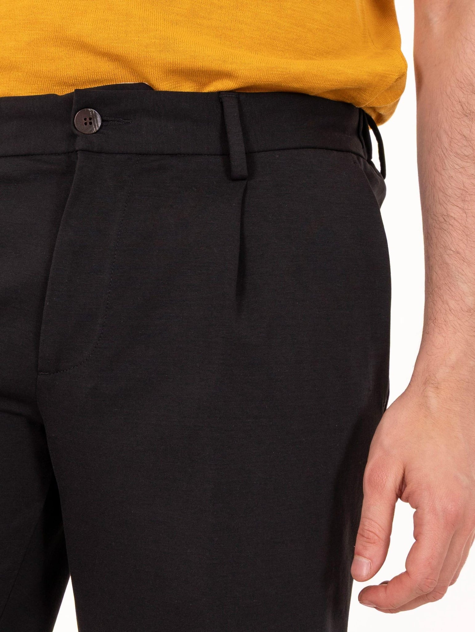 Bermuda Devorè in Cotone Stretch Nero