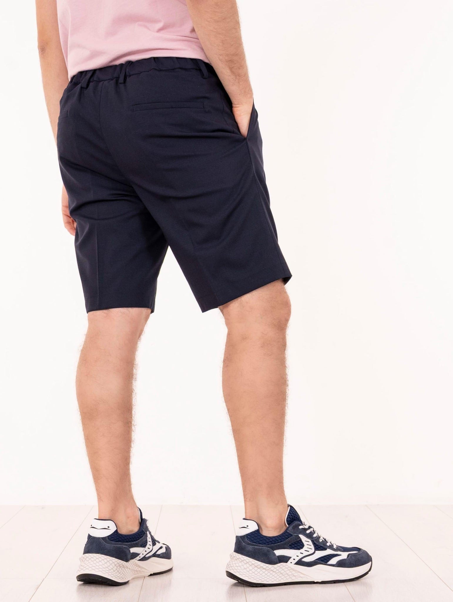 Bermuda Devorè in Lana Navy Melange