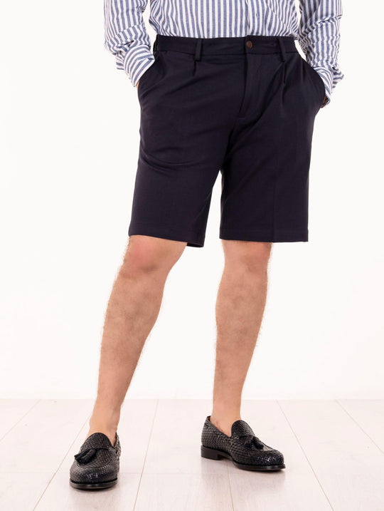 Bermuda Devorè in Leinen und Baumwolle Indigo