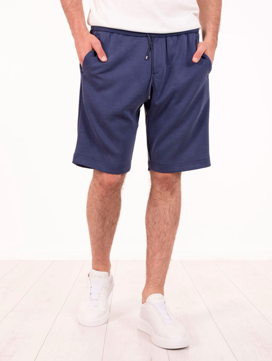 Bermuda Devore in Misto Viscosa Navy