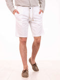 Bermuda Devore in Tencel e Cotone Bianco